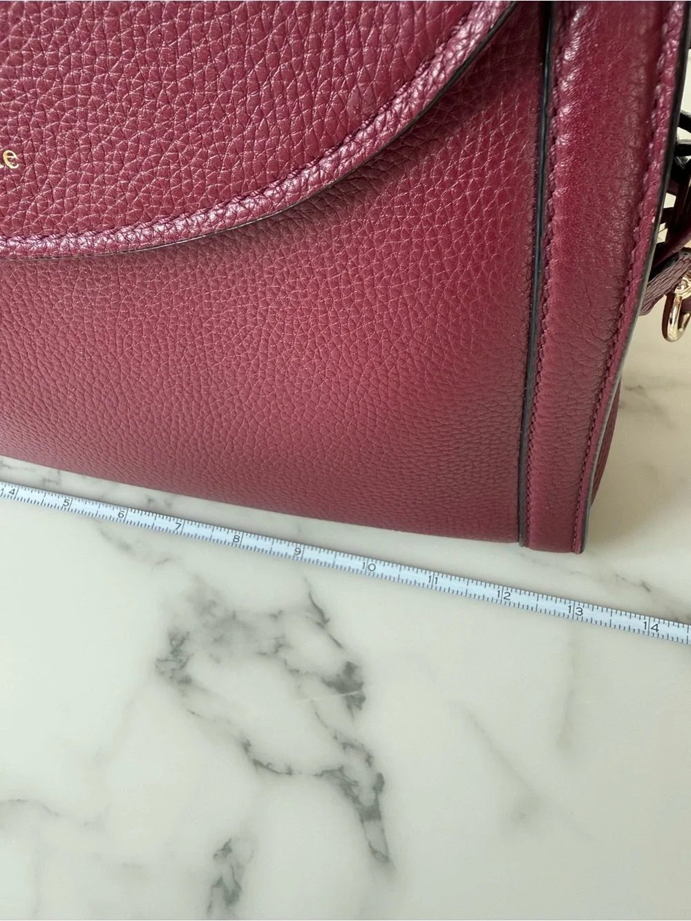 Kate Spade Burgundy Pebbled Leather Cobble Hill Adrien Satchel Bag